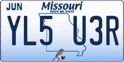 MO license plate YL5U3R