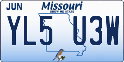 MO license plate YL5U3W