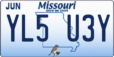 MO license plate YL5U3Y