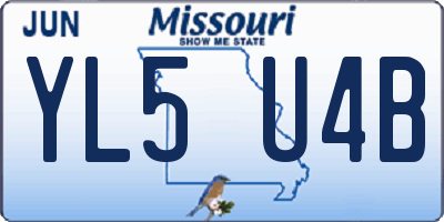 MO license plate YL5U4B