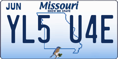 MO license plate YL5U4E
