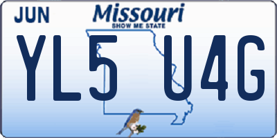 MO license plate YL5U4G