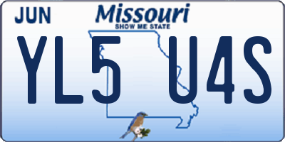 MO license plate YL5U4S