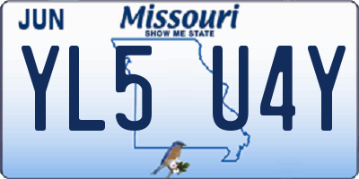 MO license plate YL5U4Y