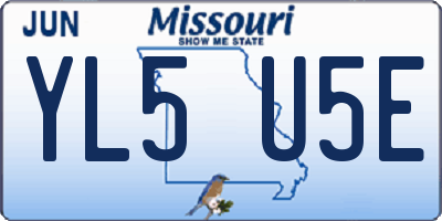 MO license plate YL5U5E