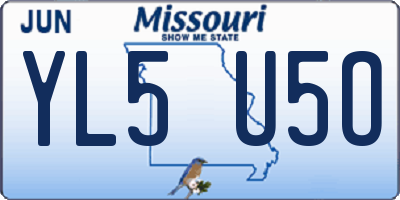 MO license plate YL5U5O