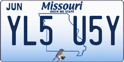 MO license plate YL5U5Y