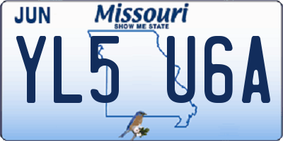 MO license plate YL5U6A