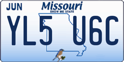 MO license plate YL5U6C