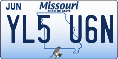 MO license plate YL5U6N