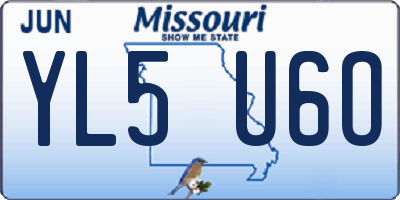 MO license plate YL5U6O