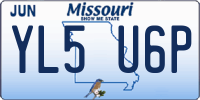 MO license plate YL5U6P
