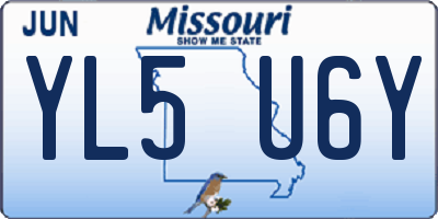 MO license plate YL5U6Y