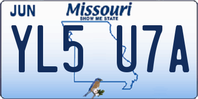 MO license plate YL5U7A