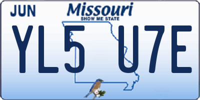 MO license plate YL5U7E