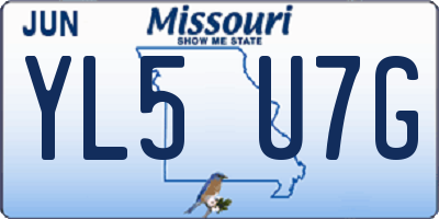 MO license plate YL5U7G