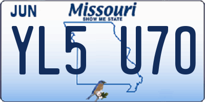 MO license plate YL5U7O