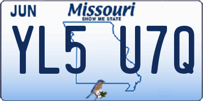 MO license plate YL5U7Q