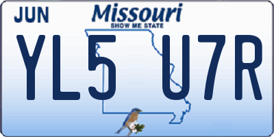 MO license plate YL5U7R