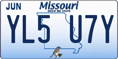 MO license plate YL5U7Y