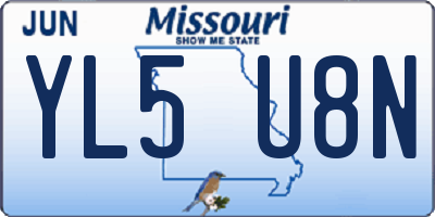 MO license plate YL5U8N