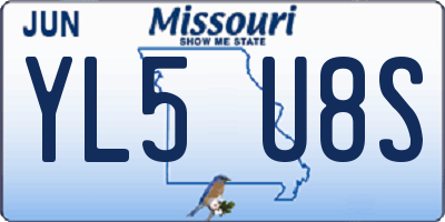 MO license plate YL5U8S