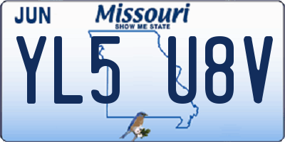 MO license plate YL5U8V