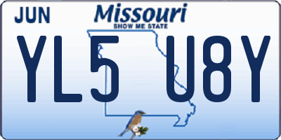MO license plate YL5U8Y