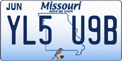 MO license plate YL5U9B