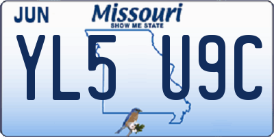 MO license plate YL5U9C
