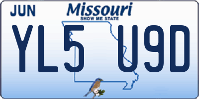 MO license plate YL5U9D