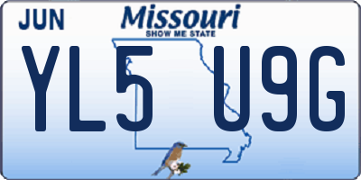 MO license plate YL5U9G
