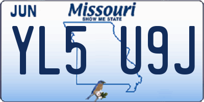 MO license plate YL5U9J