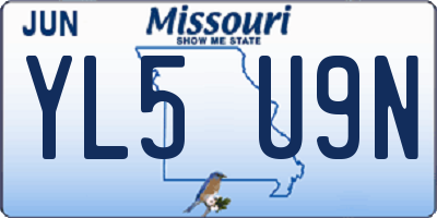 MO license plate YL5U9N