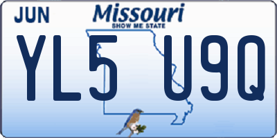 MO license plate YL5U9Q