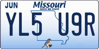 MO license plate YL5U9R