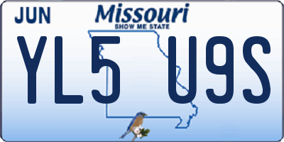 MO license plate YL5U9S