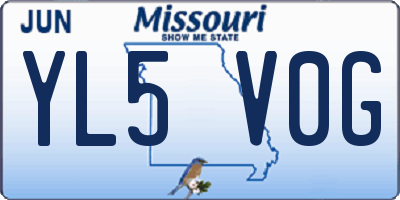 MO license plate YL5V0G
