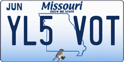 MO license plate YL5V0T