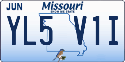 MO license plate YL5V1I