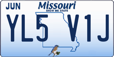 MO license plate YL5V1J