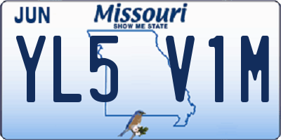 MO license plate YL5V1M