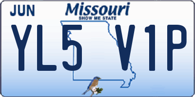 MO license plate YL5V1P