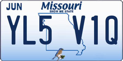 MO license plate YL5V1Q