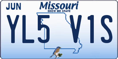 MO license plate YL5V1S