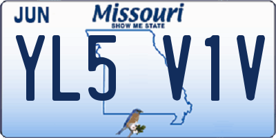 MO license plate YL5V1V