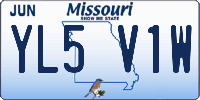 MO license plate YL5V1W