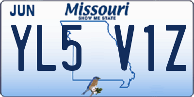 MO license plate YL5V1Z