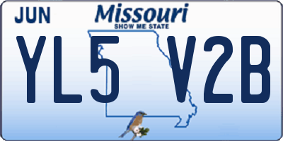 MO license plate YL5V2B
