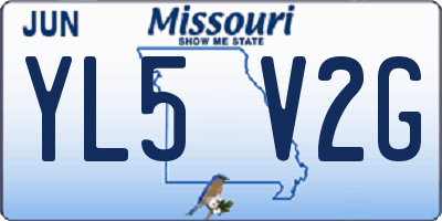 MO license plate YL5V2G